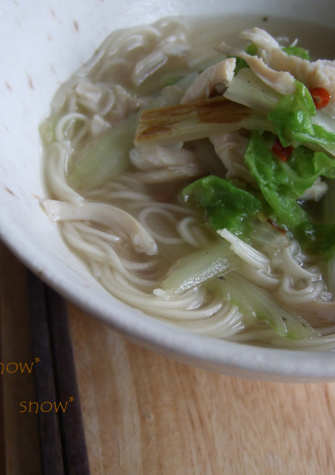 塩ささみと白菜の辛煮麺-レシピのメイン写真
