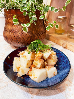 白いおつまみ♡長芋とクリチ梅おかかの和物-レシピのメイン写真