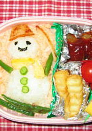 とび出す☆雪だるま弁当（キャラ弁）-レシピのメイン写真