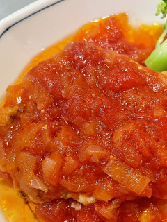 ソースたっぷり、豚肉のトマト煮込み-レシピのメイン写真