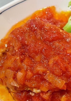 ソースたっぷり、豚肉のトマト煮込み-レシピのメイン写真