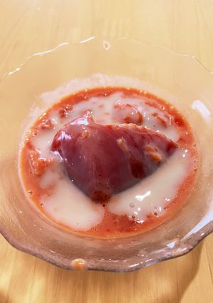 トマトジュースシャーベット練乳かけ-レシピのメイン写真