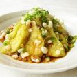 レンジで簡単しょうがポン酢のナス天もどき