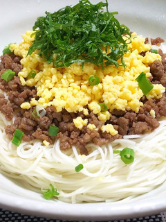 三色そぼろ素麺(混ぜ麺)-レシピのメイン写真