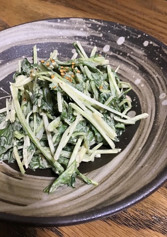 水菜のごま梅マヨネーズ和え-レシピのメイン写真