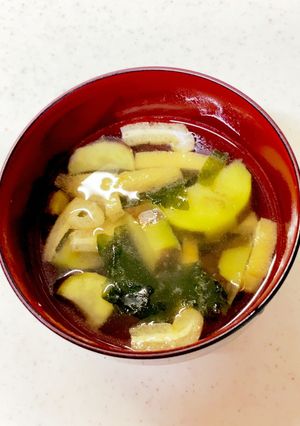 なす 油あげ わかめの味噌汁^^-レシピのメイン写真