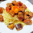 米なすとトマトのソテーと冷製パスタ