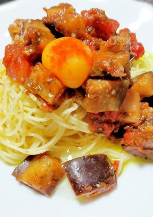 米なすとトマトのソテーと冷製パスタ-レシピのメイン写真