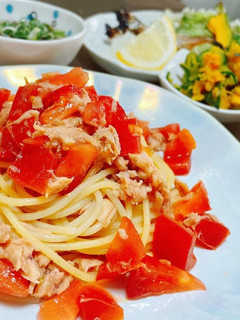 爆速!ツナとトマトの冷製パスタ-レシピのメイン写真