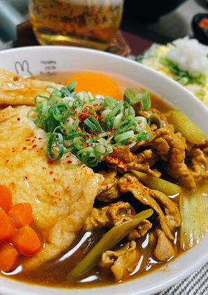 ほっこり月見カレーうどん-レシピのメイン写真