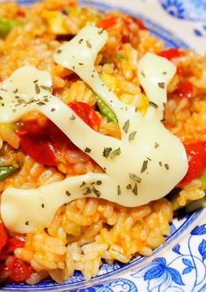 祝入江選手♪ミニトマトのチーズリゾット♪-レシピのメイン写真