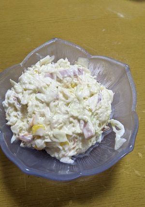 簡単キャベツとハムのコールスローサラダ-レシピのメイン写真