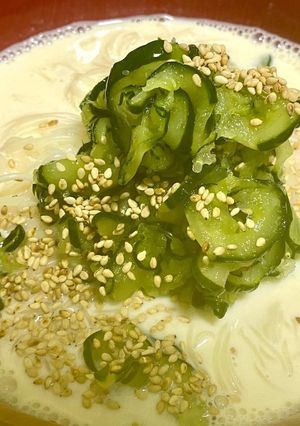 塩もみ胡瓜豆乳素麺-レシピのメイン写真