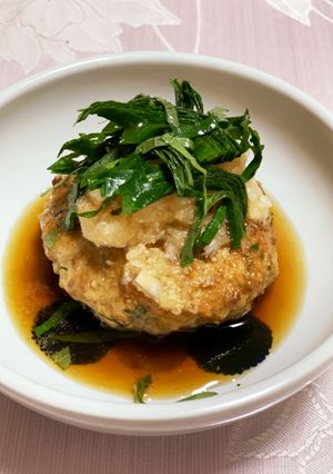 夏にアッサリ！豆腐入り和風ハンバーグ！！-レシピのメイン写真