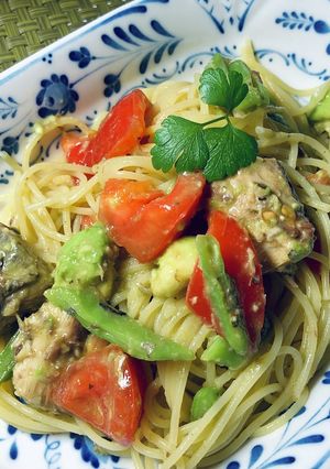 サバ缶とアボカドの冷製パスタ-レシピのメイン写真