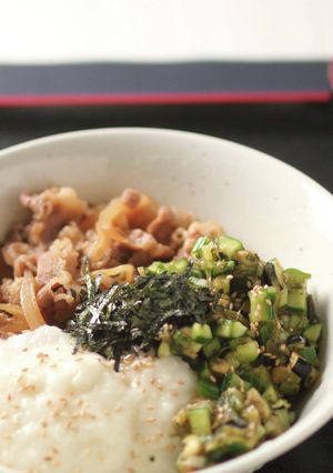 松屋の期間限定! 山形だしの三色丼♪-レシピのメイン写真