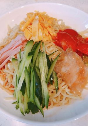 マルちゃん正麺の醤油味で、冷やし中華！-レシピのメイン写真
