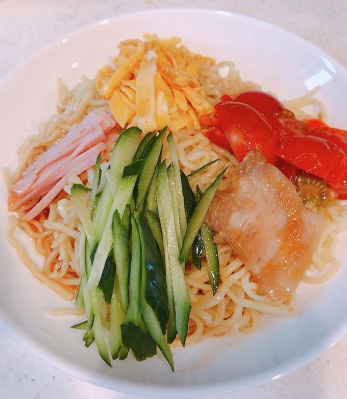 マルちゃん正麺の醤油味で、冷やし中華！-レシピのメイン写真
