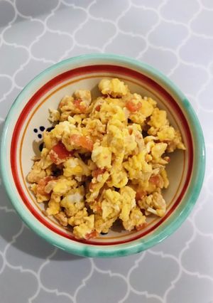 ツナとトマトの炒り卵　離乳食後期-レシピのメイン写真
