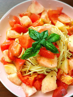 簡単♡ 桃 と トマト の冷製パスタ-レシピのメイン写真