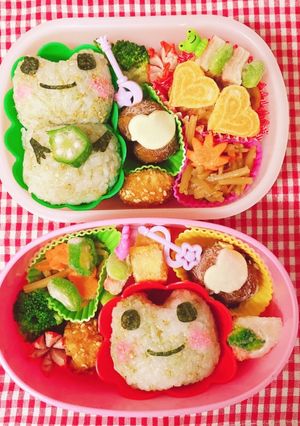 カエルさん弁当　デコ弁　キャラ弁-レシピのメイン写真