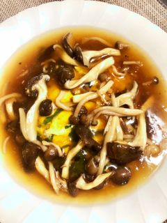 ニラ玉、キノコ餡かけ-レシピのメイン写真