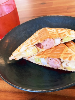 チーズフォンデュの残り具材でホットサンド-レシピのメイン写真