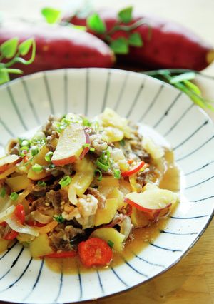 かんしょと牛肉のオイスター炒め-レシピのメイン写真