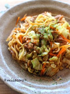 mレンジで粉末ソース焼きそば1人前-レシピのメイン写真
