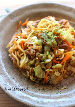 mレンジで粉末ソース焼きそば１人前-レシピのメイン写真