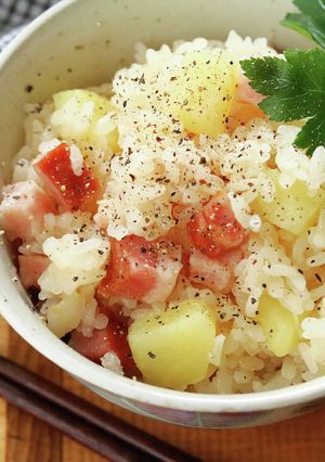 子供爆食！じゃがいもとベーコンの炊込ご飯-レシピのメイン写真