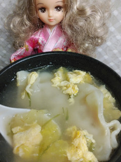リカちゃん♡ほわほわ卵入餃子スープ.*-レシピのメイン写真