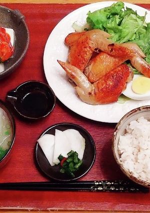 夕飯　鳥手羽クレイジーソルト焼き　献立-レシピのメイン写真