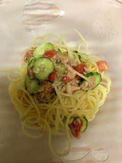 *簡単*トマトときゅうりの冷製パスタ-レシピのメイン写真