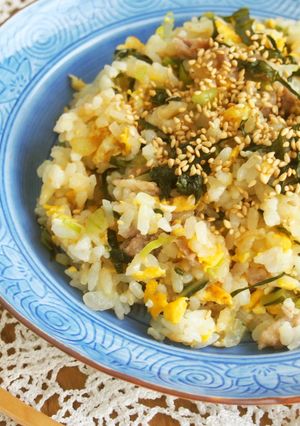 節約♪野沢菜たっぷりチャーハン！-レシピのメイン写真