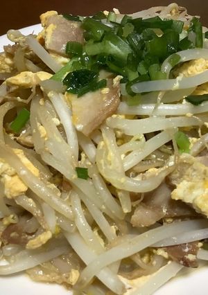 簡単美味しい!焼豚ともやしの卵炒め♬-レシピのメイン写真