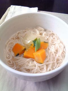 南瓜と玉葱のあったか☆にゅうめん♪-レシピのメイン写真