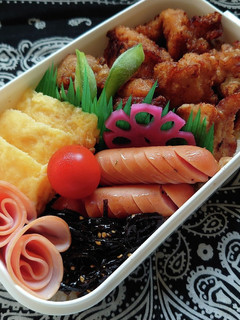 夫弁 海苔唐揚げ弁当-レシピのメイン写真