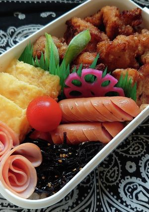 夫弁 海苔唐揚げ弁当-レシピのメイン写真