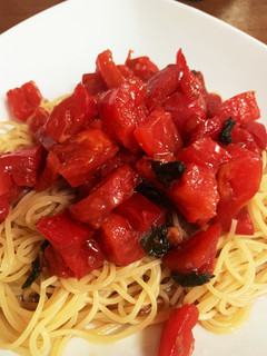 夏は時短で!冷たいトマトパスタ-レシピのメイン写真