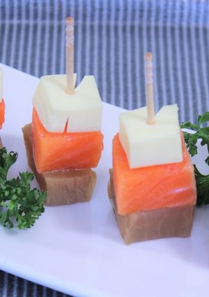 燻味たくあんとサーモンチーズのピンチョス-レシピのメイン写真