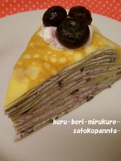 混ぜて焼くだけ☆ブルーベリーミルクレープ-レシピのメイン写真