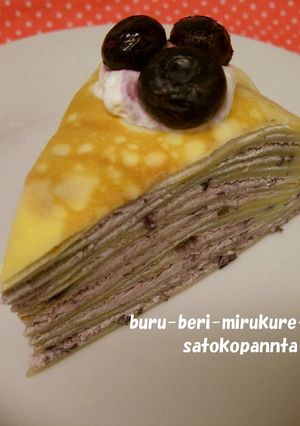 混ぜて焼くだけ☆ブルーベリーミルクレープ-レシピのメイン写真
