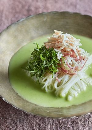 蒸し鶏の枝豆そうめん-レシピのメイン写真