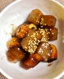 蒟蒻、ちくわのすき焼きのタレ炒め
