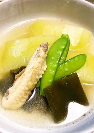 骨つきトリと夕顔の実の煮物-レシピのメイン写真