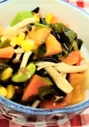 夏野菜ときのこのしょうが酢和え-レシピのメイン写真
