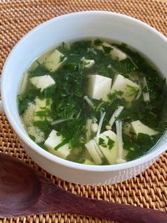 栄養満点♪モロヘイヤの中華風スープ-レシピのメイン写真