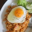 テンペの玄米キムチ炒飯