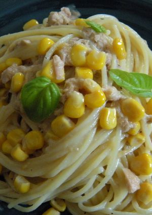 ツナとコーンの簡単缶詰パスタ♪-レシピのメイン写真